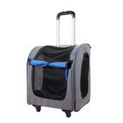 Trolley et Sac à dos Liso Backpack pour Chien et Chat Gris et Bleu - Ibiyaya