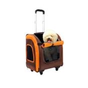 Trolley et Sac à dos Liso Backpack pour Chien et Chat Brun et Orange - Ibiyaya